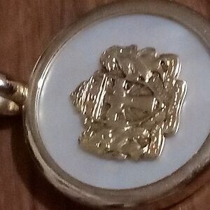 Trinity Broadcasting Network TBN Gold Tone Pendant Charm Iridescent